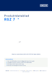 RSZ 7  * Produktdatablad NB