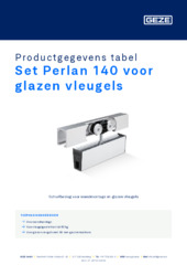 Set Perlan 140 voor glazen vleugels Productgegevens tabel NL