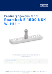 Raambok E 1500 NSK W-HU  * Productgegevens tabel NL