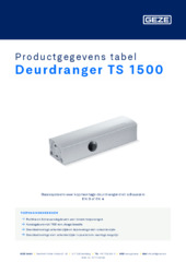 Deurdranger TS 1500 Productgegevens tabel NL