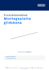 Montageplatta glidskena Produktdatablad SV