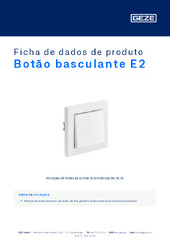 Botão basculante E2 Ficha de dados de produto PT