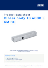 Closer body TS 4000 E KM BG Product data sheet EN