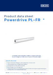 Powerdrive PL-FR  * Product data sheet EN