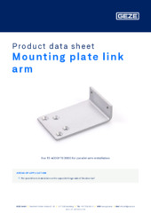 Mounting plate link arm Product data sheet EN