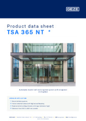 TSA 365 NT  * Product data sheet EN