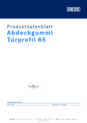 Abdeckgummi Türprofil 65 Produktdatenblatt DE