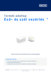 Eső- és szél vezérlés  * Termék adatlap HU