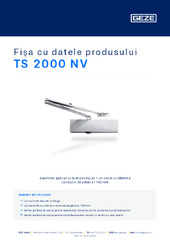 TS 2000 NV Fișa cu datele produsului RO