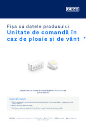 Unitate de comandă în caz de ploaie și de vânt  * Fișa cu datele produsului RO
