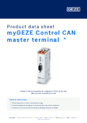 myGEZE Control CAN master terminal  * Product data sheet EN