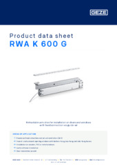 RWA K 600 G Product data sheet EN
