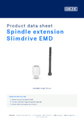Spindle extension Slimdrive EMD Product data sheet EN