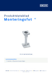 Monteringsfot  * Produktdatablad SV