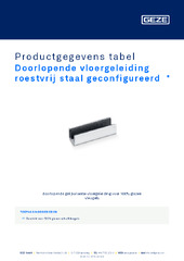 Doorlopende vloergeleiding roestvrij staal geconfigureerd  * Productgegevens tabel NL