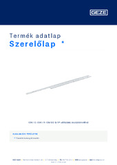Szerelőlap  * Termék adatlap HU