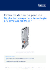 Opção de licença para tecnologia E/S myGEZE Control  * Ficha de dados de produto PT