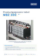 MBZ 300  * Productgegevens tabel NL