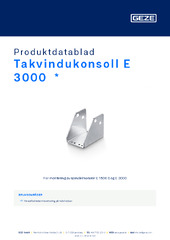 Takvindukonsoll E 3000  * Produktdatablad NB