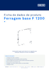 Ferragem base F 1200  * Ficha de dados de produto PT
