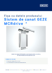 Sistem de canat GEZE MCRdrive  * Fișa cu datele produsului RO