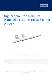 Komplet za montažu na okvir Sigurnosno-tehnički list HR