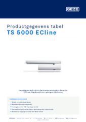 TS 5000 ECline Productgegevens tabel NL