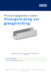Vloergeleiding set glasgeleiding Productgegevens tabel NL