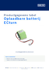 Oplaadbare batterij ECturn Productgegevens tabel NL