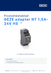 GEZE adapter NT 1,5A-24V HS  * Produktdatablad NB