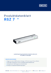 RSZ 7  * Produktdatenblatt DE