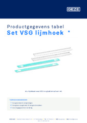 Set VSG lijmhoek  * Productgegevens tabel NL