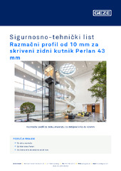 Razmačni profil od 10 mm za skriveni zidni kutnik Perlan 43 mm Sigurnosno-tehnički list HR