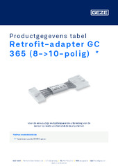 Retrofit adapter GC 365 (8->10-polig)  * Productgegevens tabel NL
