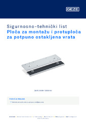 Ploča za montažu i protuploča za potpuno ostakljena vrata Sigurnosno-tehnički list HR