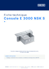 Console E 3000 NSK S  * Fiche technique FR