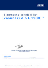 Zasunski dio F 1200 Sigurnosno-tehnički list HR