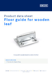 Floor guide for wooden leaf Product data sheet EN