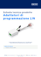 Adattatori di programmazione LIN Scheda tecnica prodotto IT