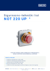 NOT 220 UP  * Sigurnosno-tehnički list HR