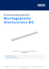 Montageplatte Gleitschiene BG Produktdatenblatt DE