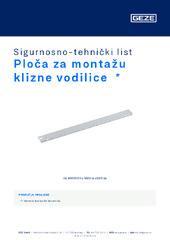 Ploča za montažu klizne vodilice  * Sigurnosno-tehnički list HR