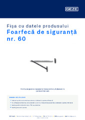 Foarfecă de siguranță nr. 60 Fișa cu datele produsului RO