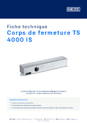 Corps de fermeture TS 4000 IS Fiche technique FR