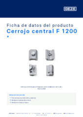 Cerrojo central F 1200  * Ficha de datos del producto ES