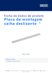Placa de montagem calha deslizante  * Ficha de dados de produto PT