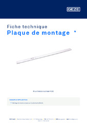 Plaque de montage  * Fiche technique FR