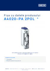 A4020-PA 2POL  * Fișa cu datele produsului RO