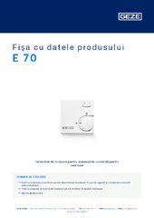 E 70 Fișa cu datele produsului RO