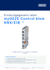myGEZE Control klem KNX/EIB  * Productgegevens tabel NL